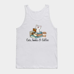 Cats, Books and Coffee Tank Top